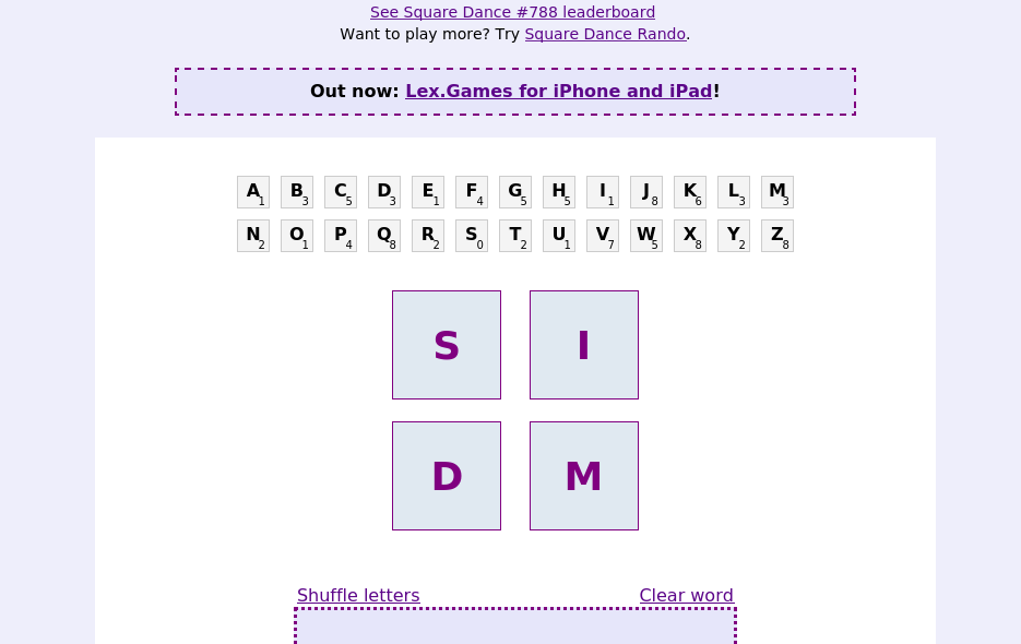 Square Dance screen