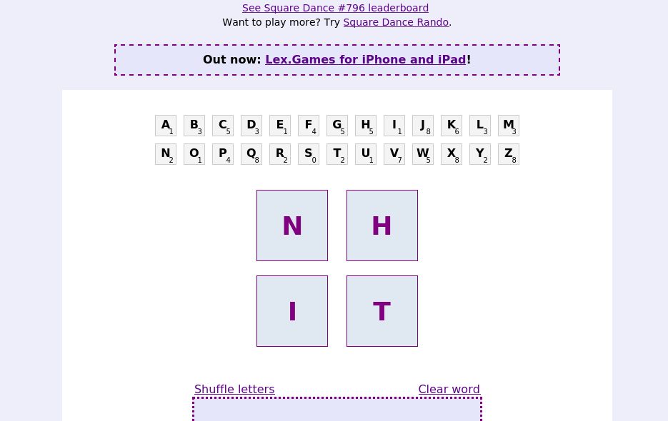Square Dance screen