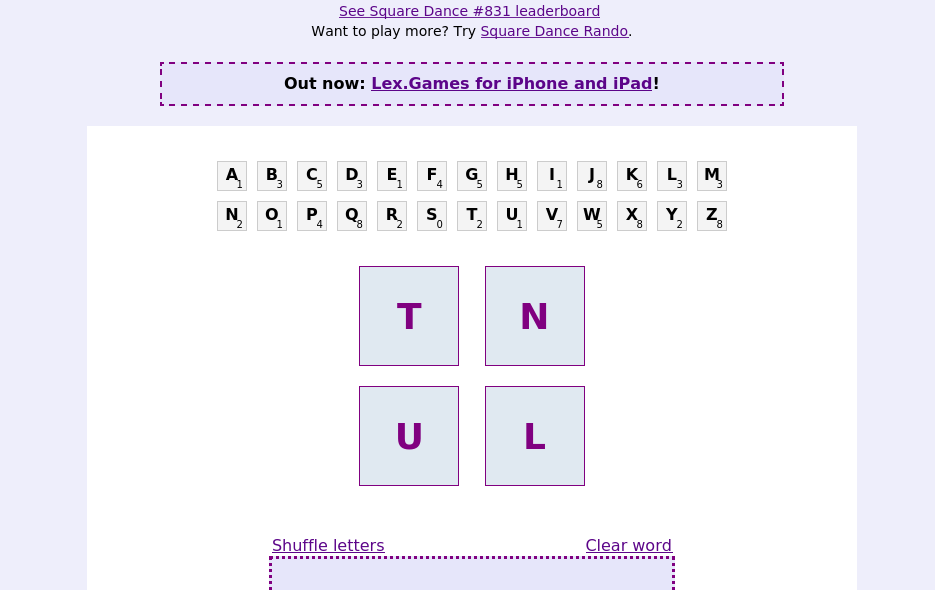 Square Dance screen